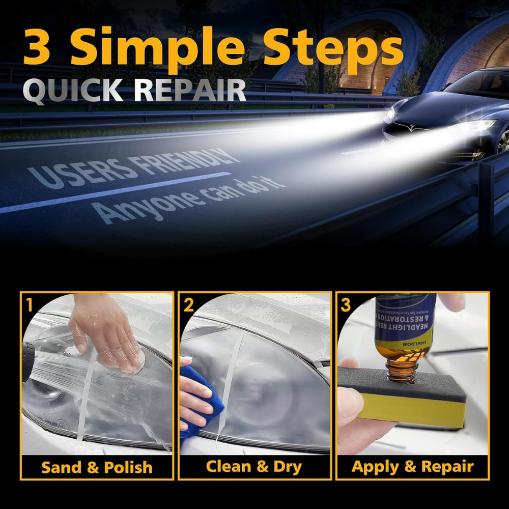 Headlight Renewal and Restoration Kit 200 ml Pack of 2