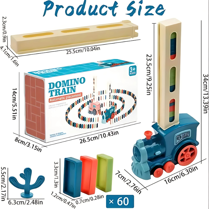 Train Toy Domino Set for Kids BPA Free Plastic with Sound Effects