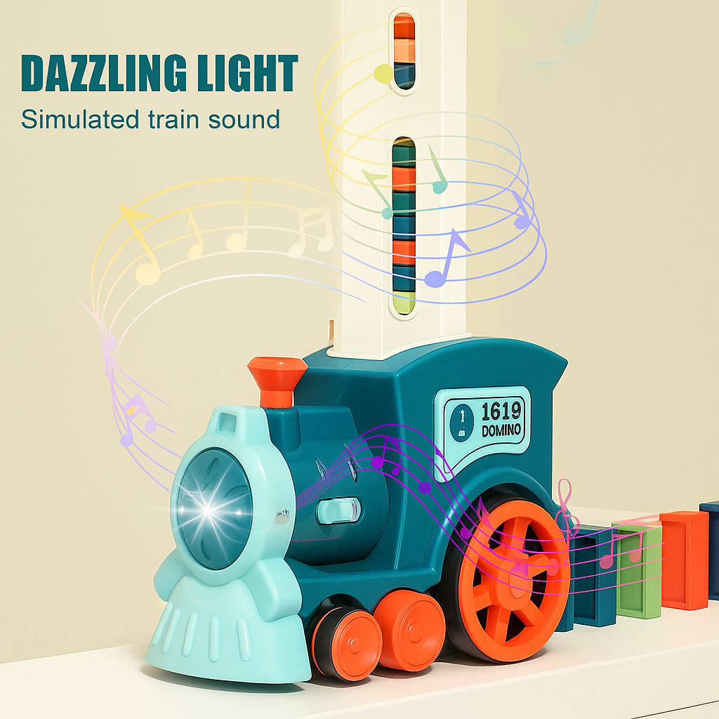 Train Toy Domino Set for Kids BPA Free Plastic with Sound Effects