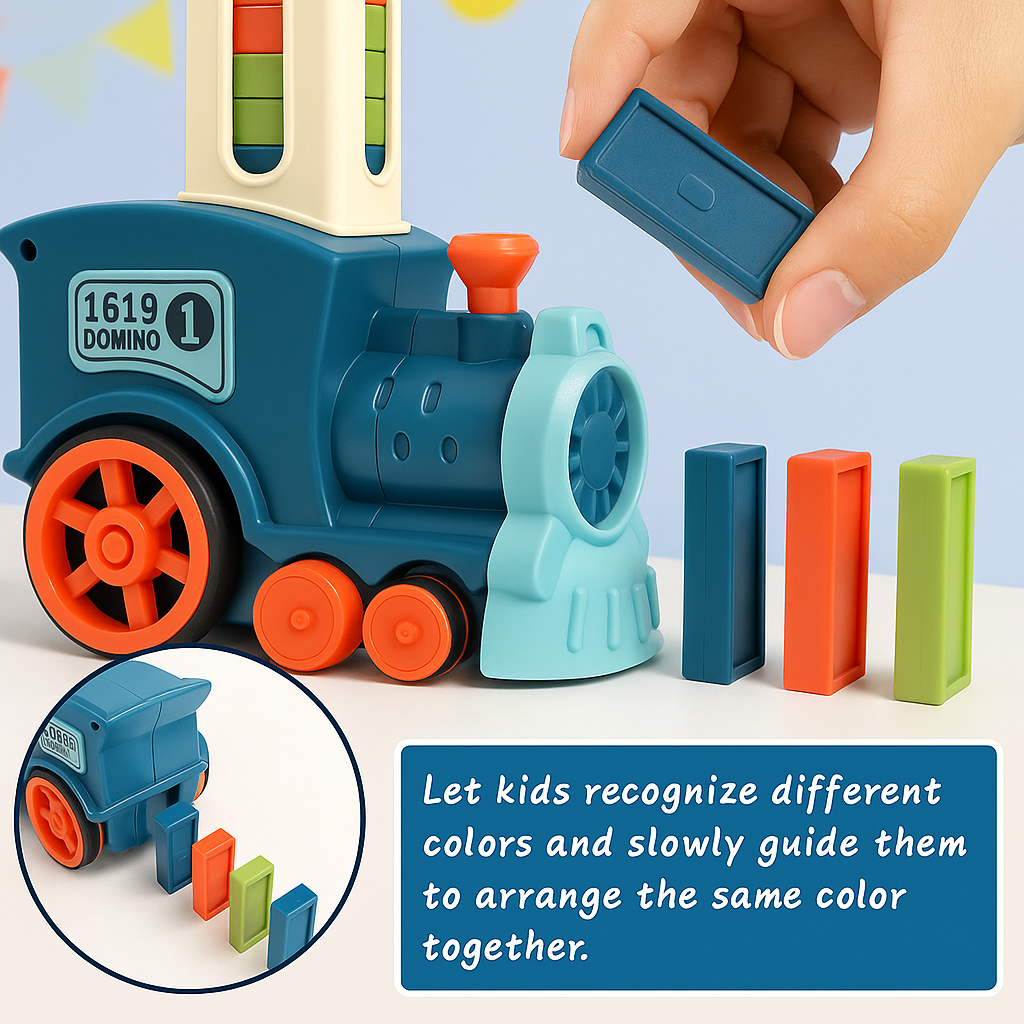 Train Toy Domino Set for Kids BPA Free Plastic with Sound Effects
